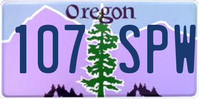 OR license plate 107SPW