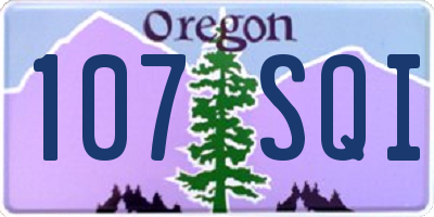 OR license plate 107SQI
