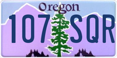 OR license plate 107SQR