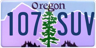 OR license plate 107SUV