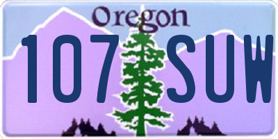OR license plate 107SUW