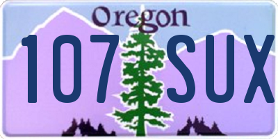 OR license plate 107SUX