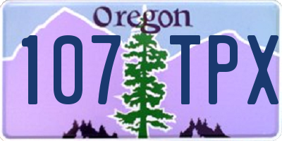 OR license plate 107TPX