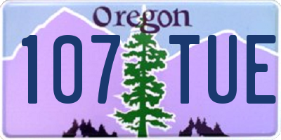 OR license plate 107TUE