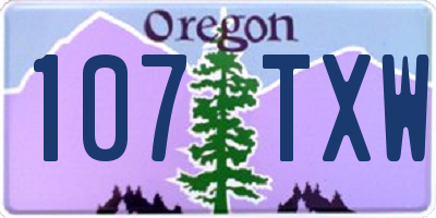 OR license plate 107TXW
