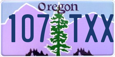 OR license plate 107TXX
