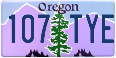 OR license plate 107TYE
