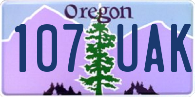 OR license plate 107UAK