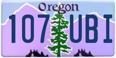 OR license plate 107UBI