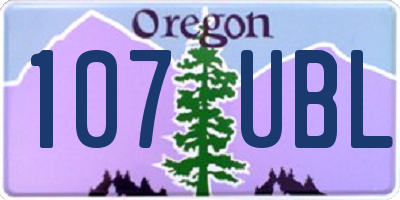 OR license plate 107UBL
