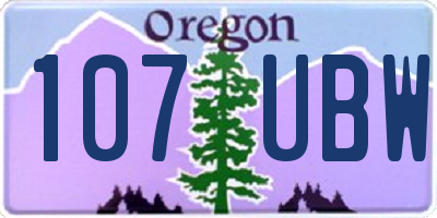OR license plate 107UBW