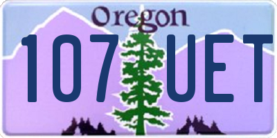 OR license plate 107UET