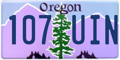 OR license plate 107UIN