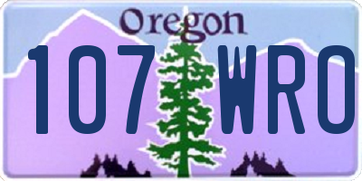 OR license plate 107WRO