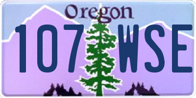 OR license plate 107WSE