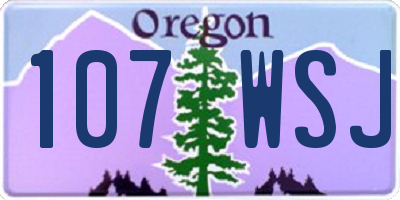 OR license plate 107WSJ