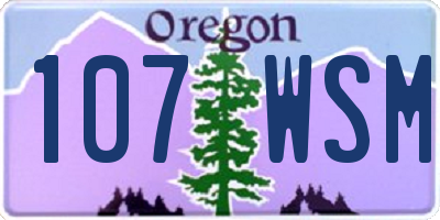 OR license plate 107WSM
