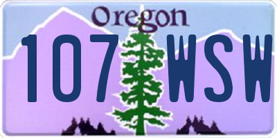 OR license plate 107WSW