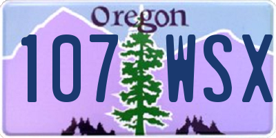 OR license plate 107WSX