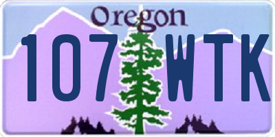 OR license plate 107WTK