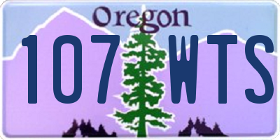 OR license plate 107WTS