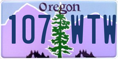 OR license plate 107WTW