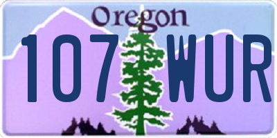 OR license plate 107WUR