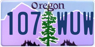 OR license plate 107WUW