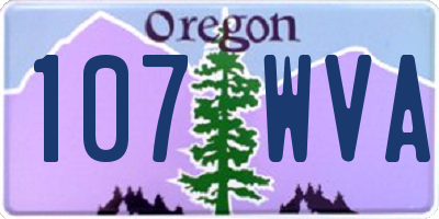 OR license plate 107WVA