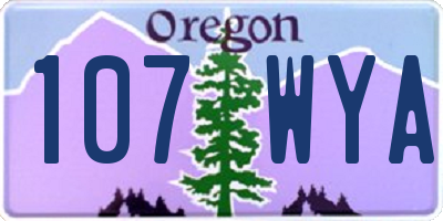 OR license plate 107WYA