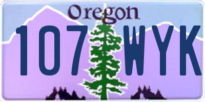 OR license plate 107WYK