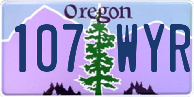 OR license plate 107WYR