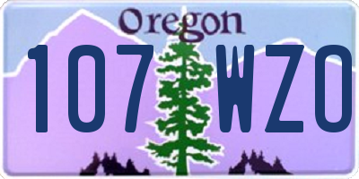 OR license plate 107WZO