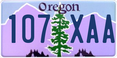 OR license plate 107XAA