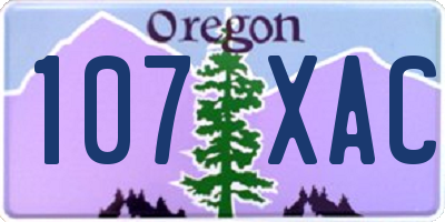 OR license plate 107XAC