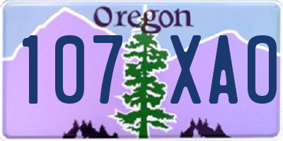 OR license plate 107XAO