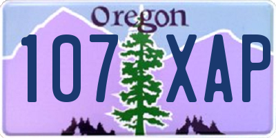 OR license plate 107XAP