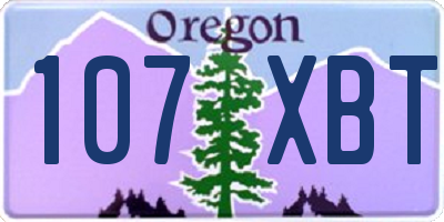 OR license plate 107XBT