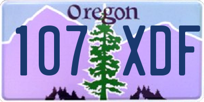 OR license plate 107XDF