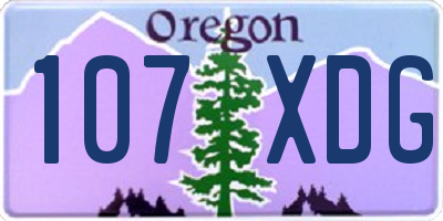 OR license plate 107XDG