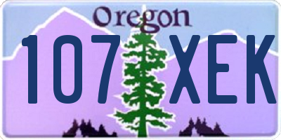 OR license plate 107XEK