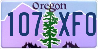 OR license plate 107XFO