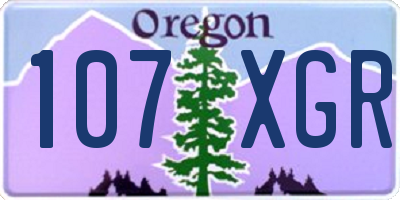 OR license plate 107XGR