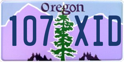 OR license plate 107XID