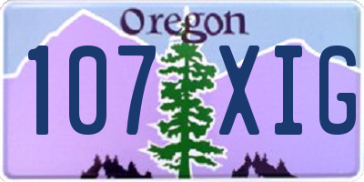 OR license plate 107XIG