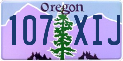 OR license plate 107XIJ