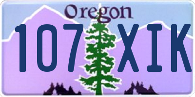 OR license plate 107XIK
