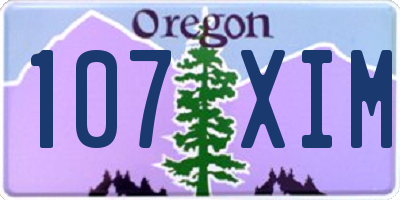 OR license plate 107XIM