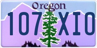 OR license plate 107XIO