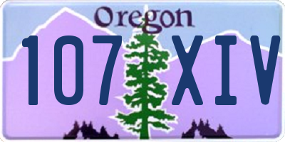 OR license plate 107XIV